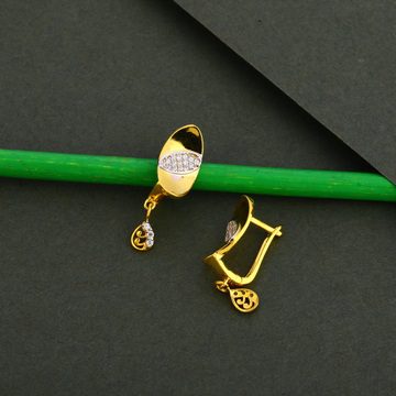 750 Gold Cz Women's Hallmark  Earring Bali LFB129