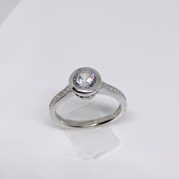 92.5 sterling silver single stone ladies ring by 