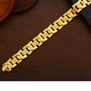 916 Gold Gentlemen's  Designer Plain Bracelet MPB2...