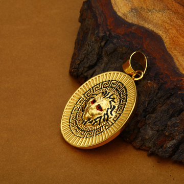 Mens 18K Hollow Lion Gold Pendant-HLP62