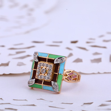 18CT Rose Gold cz Stylish Ladies ring RLR569
