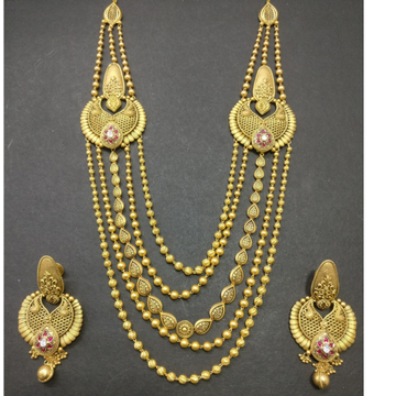 916 Gold Antique Bridal Necklace Set KG-N071 by Kundan