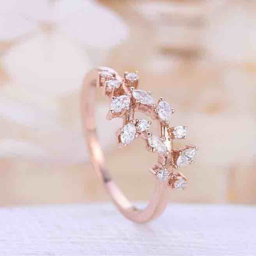 18KT Rose Gold Flower Design Diamond Ladies Ring by 