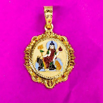22kt.gold antique jahu ma mina pendant by Saurabh Aricutting