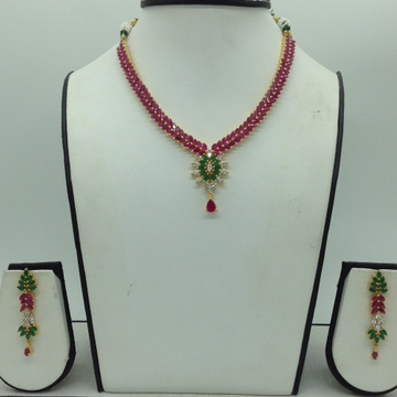 Multicolour cz stones necklace set jnc0171