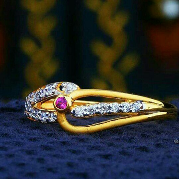 Gold Designer Cz Fancy Ladies Ring LRG -0078