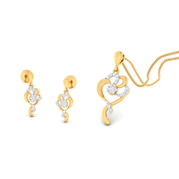 22k gold cz dazzle due pendant set by 