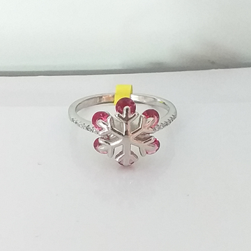 92.5 Silver Pink Diamond Fancy Ring by 