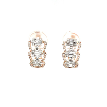Baguette Diamond Hoop Earrings A Modern and Glamor...