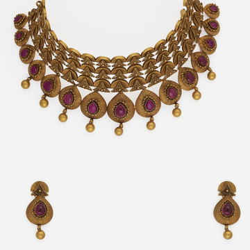 916 Gold Antique Necklace Set  SJ-2022 by 