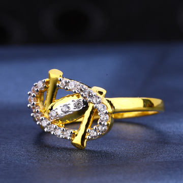 22KT Gold  CZ Diamond Fancy Ladies  Ring LR595