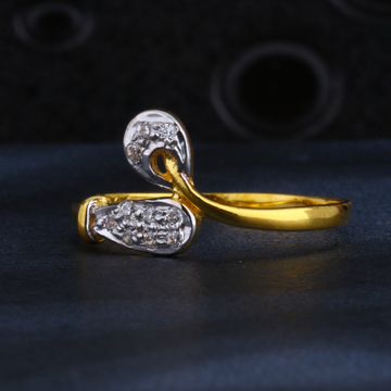 22CT Gold CZ Classic Ladies Ring LR1546