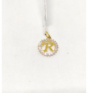 18k Gold R Alphabet Pendant by Rajasthan Jewellers Private Limited