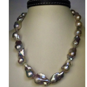 Freshwater grey drops baroque pearls mala JPM0122