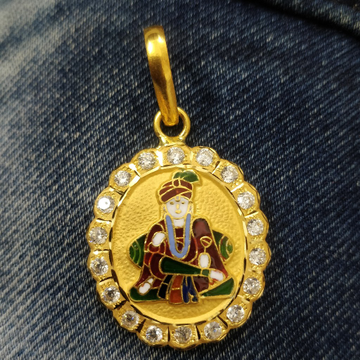 916 Gold Gent's Fancy Pramukh Swami Maharaj Pendan...
