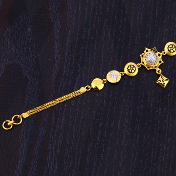 916 Gold Ladies Plain Fancy Bracelet LB347