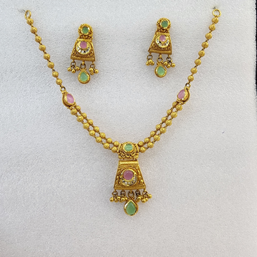 916 Gold Antique Jadtar Swory Short Set by 