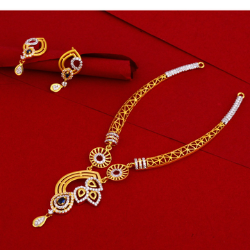 916 Gold CZ Hallmark stylish Necklace Set LN95