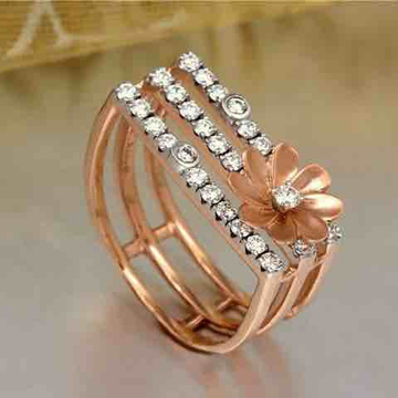 18KT Designer Flower Shape Diamond Ring by 