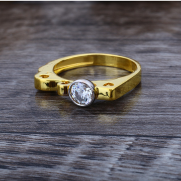 916 CZ Gold Solitaire Diamond Ring JJ-004