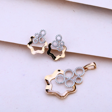 18CT Rose Gold Diamond Classic  Pendant Set RPS135