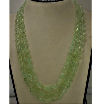 Russian Emeralds Oval Tumbles 3 Layer Necklace JSE0002