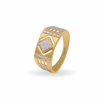 Square CZ 22k Gold Ring