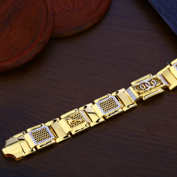 Mens Plain Gold Bracelet-MPB120