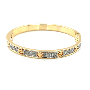 Love bangle bracelet 18kt  gold and natural vs dia...