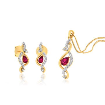 22k gold cz glorious pendant set by 