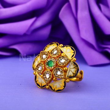 916 Gold CZ Hallmark Antique Ladies Delicate Ring...