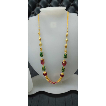 22KT Authentic Gold Designer Colorful Chain Mala by Celebrity Jewels