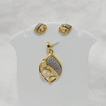 916 gold designer diamond pendant set by 