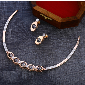 750 Rose Gold Classic Women's Necklace Set RN288