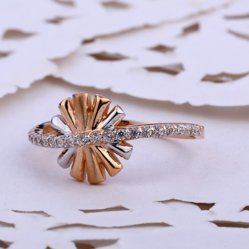 18KT CZ Rose Gold Fancy Ring RLR856