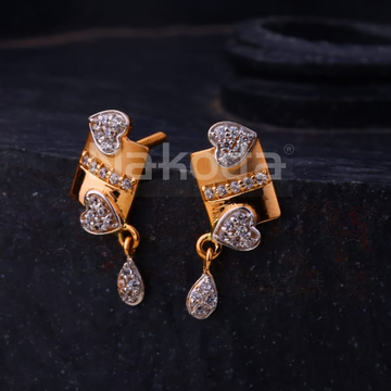 750 Rose Gold Hallmark Ladies Earrings RE301