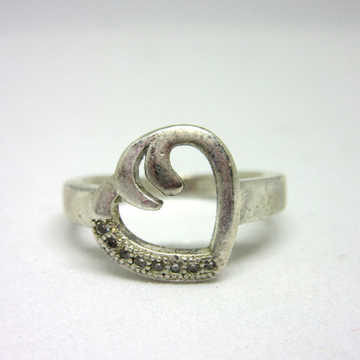 Silver 925 heart shape ring sr925-19 by 