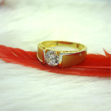 916 gold cz diamond solitare gents ring