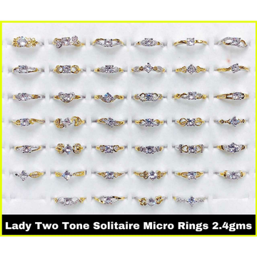 92.5 Sterling Silver Lady 2(Two) Tone Micro Solita... by 