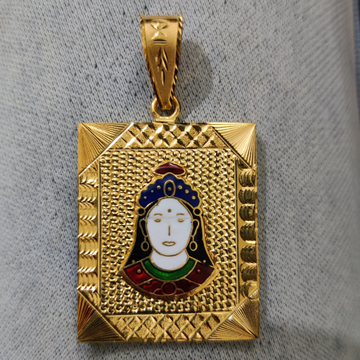 916 Gold Fancy Gent's Chehar Maa Minakari Pendant