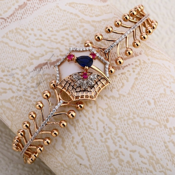 18 carat rose gold stylish kada bracelet RH-LB604