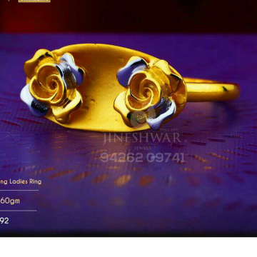 916 Flower Design Plain Casting Ladies Ring LRG -0...