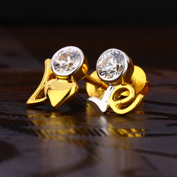 22CT Gold Ladies Delicate Solitaire Earring LSE236
