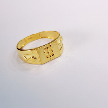 22k Gold Plain Trishul Design Gents Ring by 