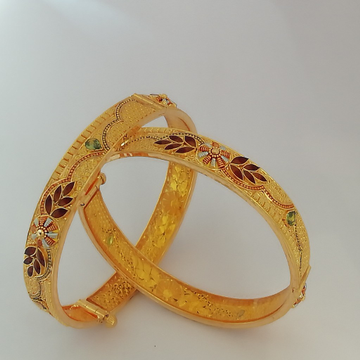 916 gold kalkatti design work bangles by 