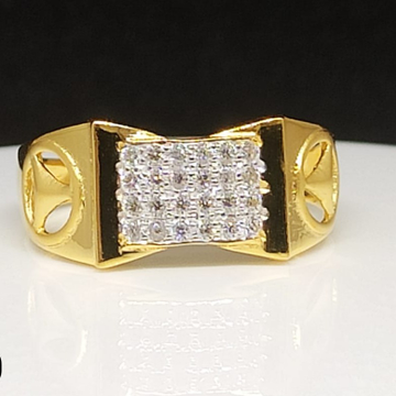 916 Gold Cz Gents Ring by 