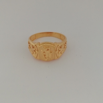 916 gold flower design Gents ring by 