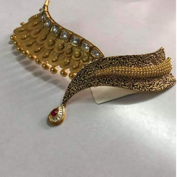 22k gold Rava desing with meenakari Necklace set