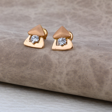 Ladies 76 Rose Gold Signle Stone Earring -RE41