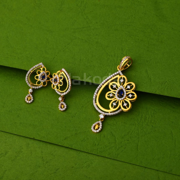 916 Gold CZ Hallmark Ladies Gorgeous Pendant Set F...